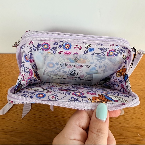 Disney x Vera Bradley Belle Floral RFID Wristlet Wallet Purple NWT - Picture 10 of 13